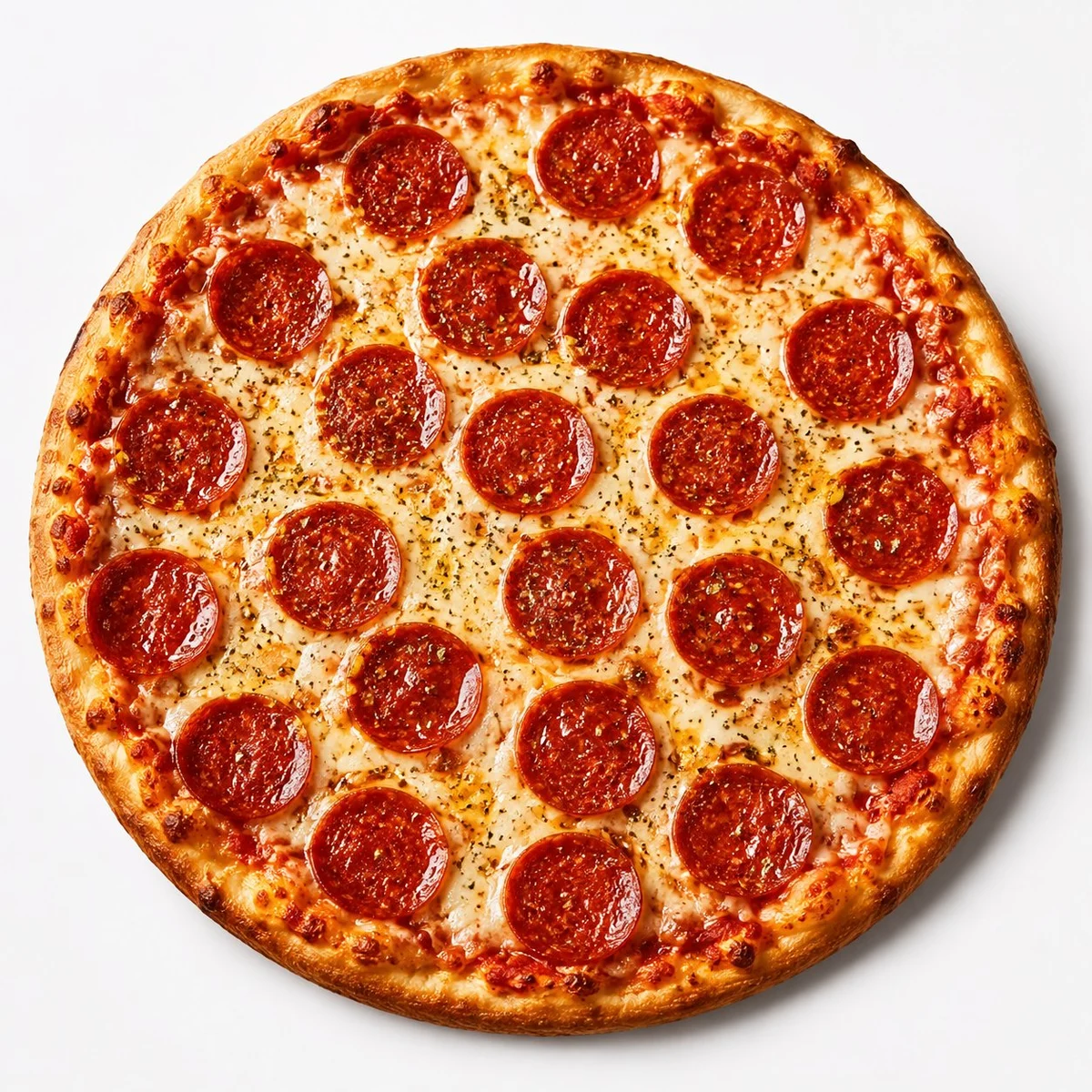Overhead Pepperoni Pizza Photo